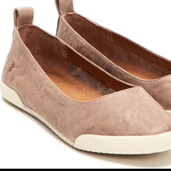 Frye - Melanie Ballet Flat Shoes - sz 7 - Tan/Mauve - Picture 1 of 9